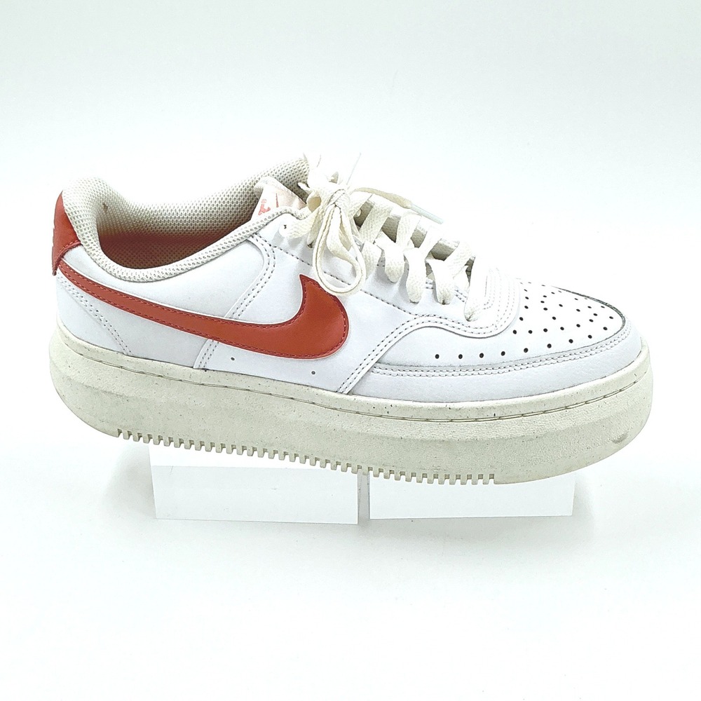 Nike Size 8.5 Sneaker White Rust Platform Court Vision Alta Womens $80
